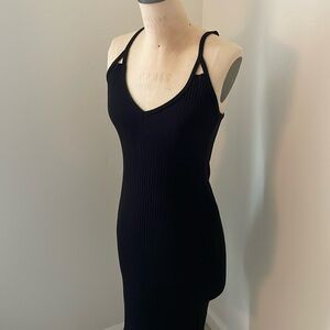 Aqua Black midi dress